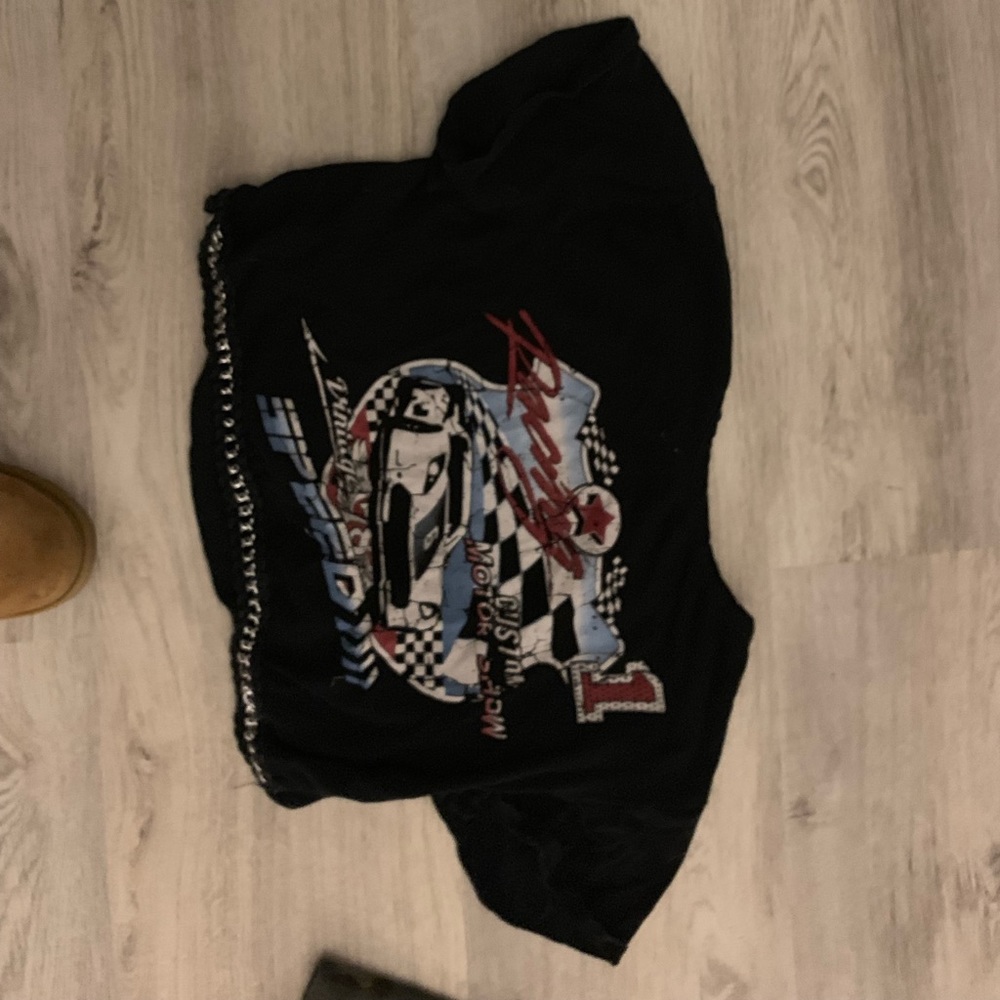 Graphic tee, chained up crop top